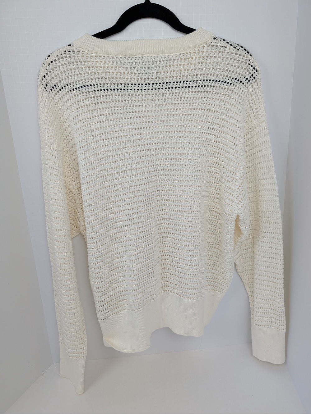 Varley Kershaw Open Knit Cotton Sweater Medium Cream - Picture 6 of 9